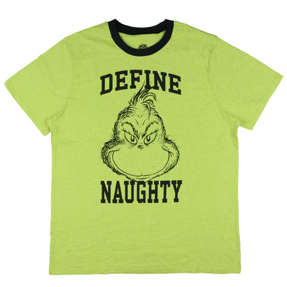 Dr. Seuss The Grinch T-Shirt Men's Define Naughty Graphic Print Tee