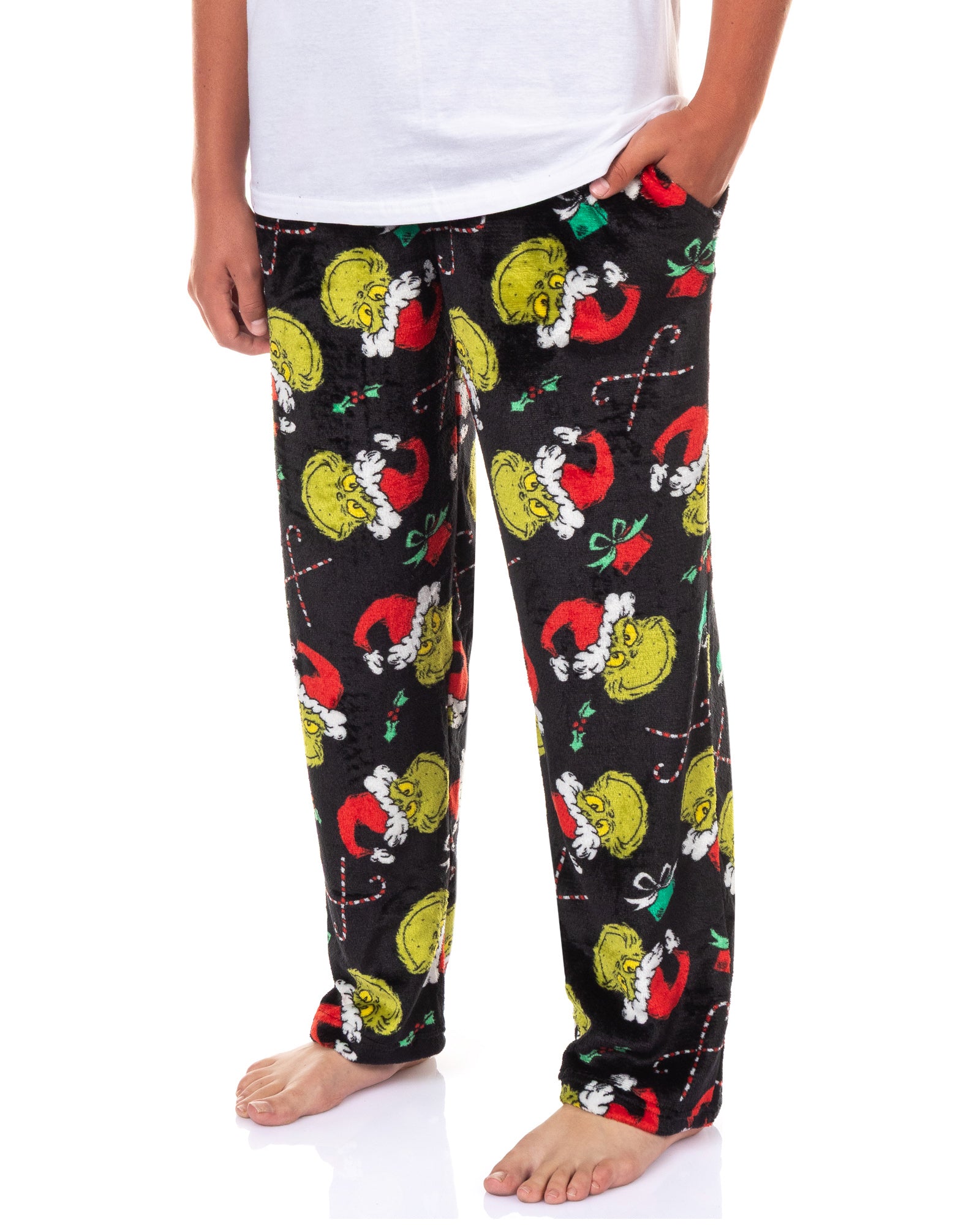 The Grinch Pajamas Men's Santa Hat Christmas Lounge Pajama Pants