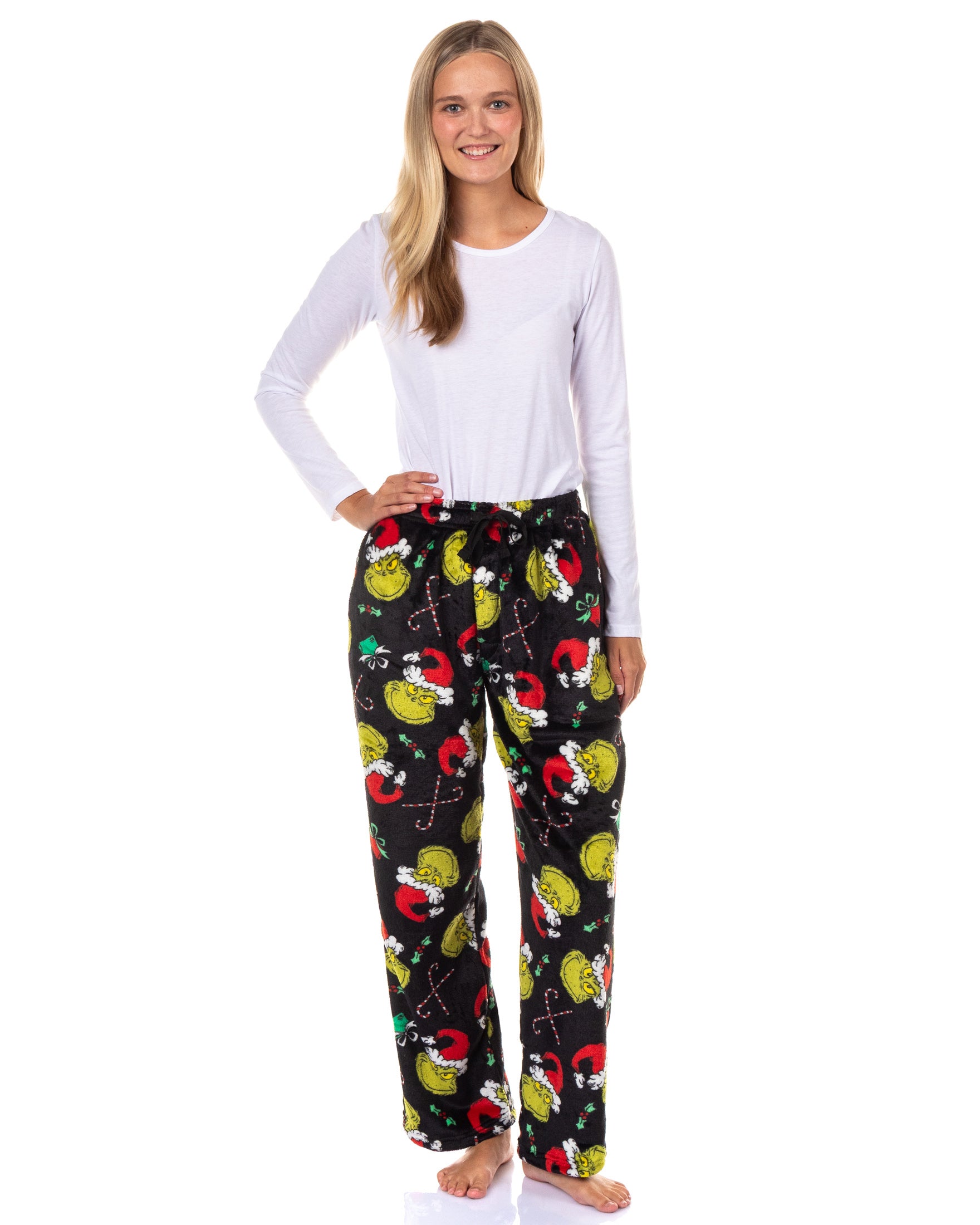 The Grinch Pajamas Men's Santa Hat Christmas Lounge Pajama Pants