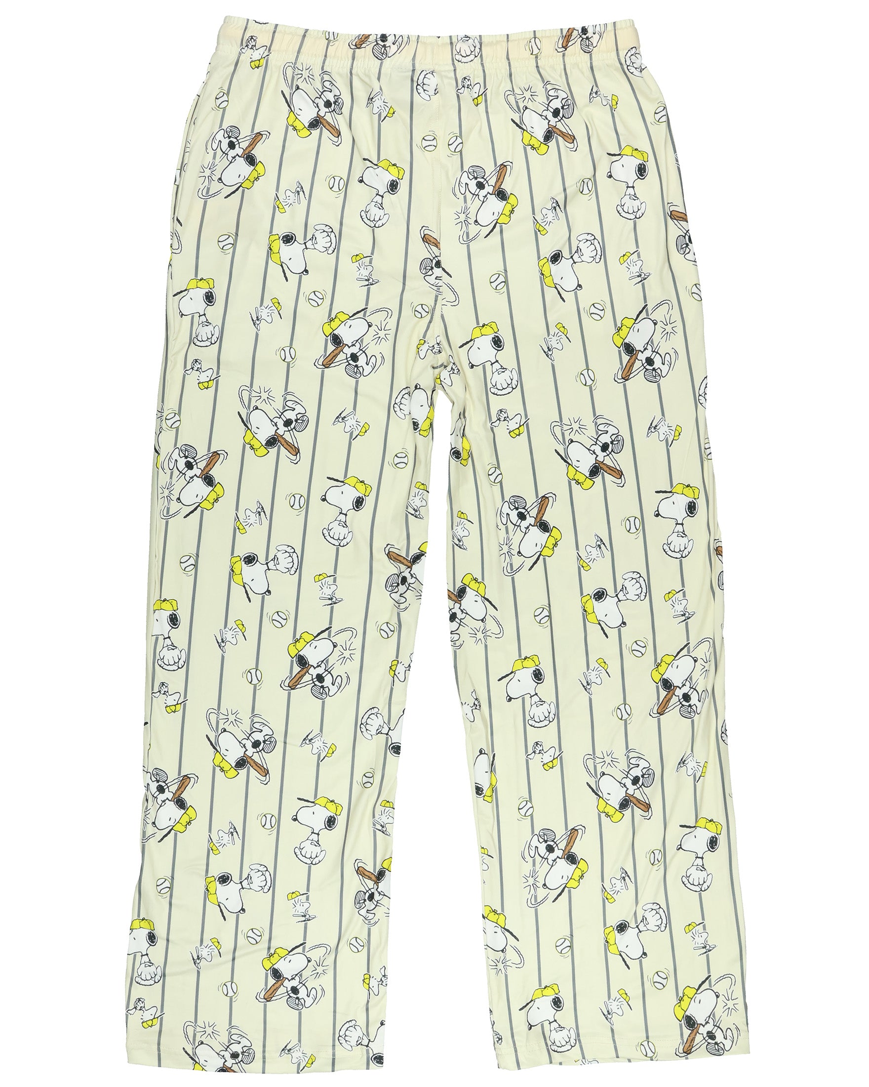Peanuts Pajama Pants Mens Snoopy Baseball All Over Print Lounge Bottoms
