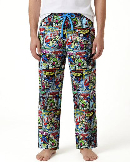 Marvel Comics Spider-Man Pajama Pants Men's Comic Cover Sleepwear
