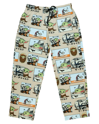 Disney Star Wars Pajama Pants The Mandalorian Grogu Comic Panel Sleepwear