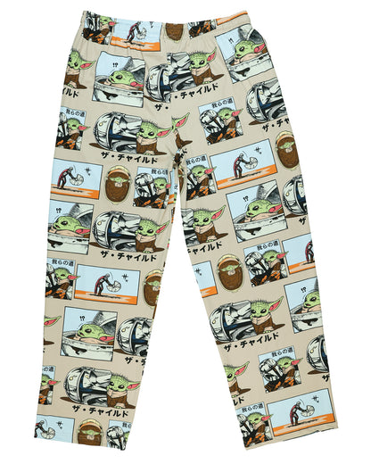 Disney Star Wars Pajama Pants The Mandalorian Grogu Comic Panel Sleepwear