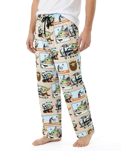 Disney Star Wars Pajama Pants The Mandalorian Grogu Comic Panel Sleepwear