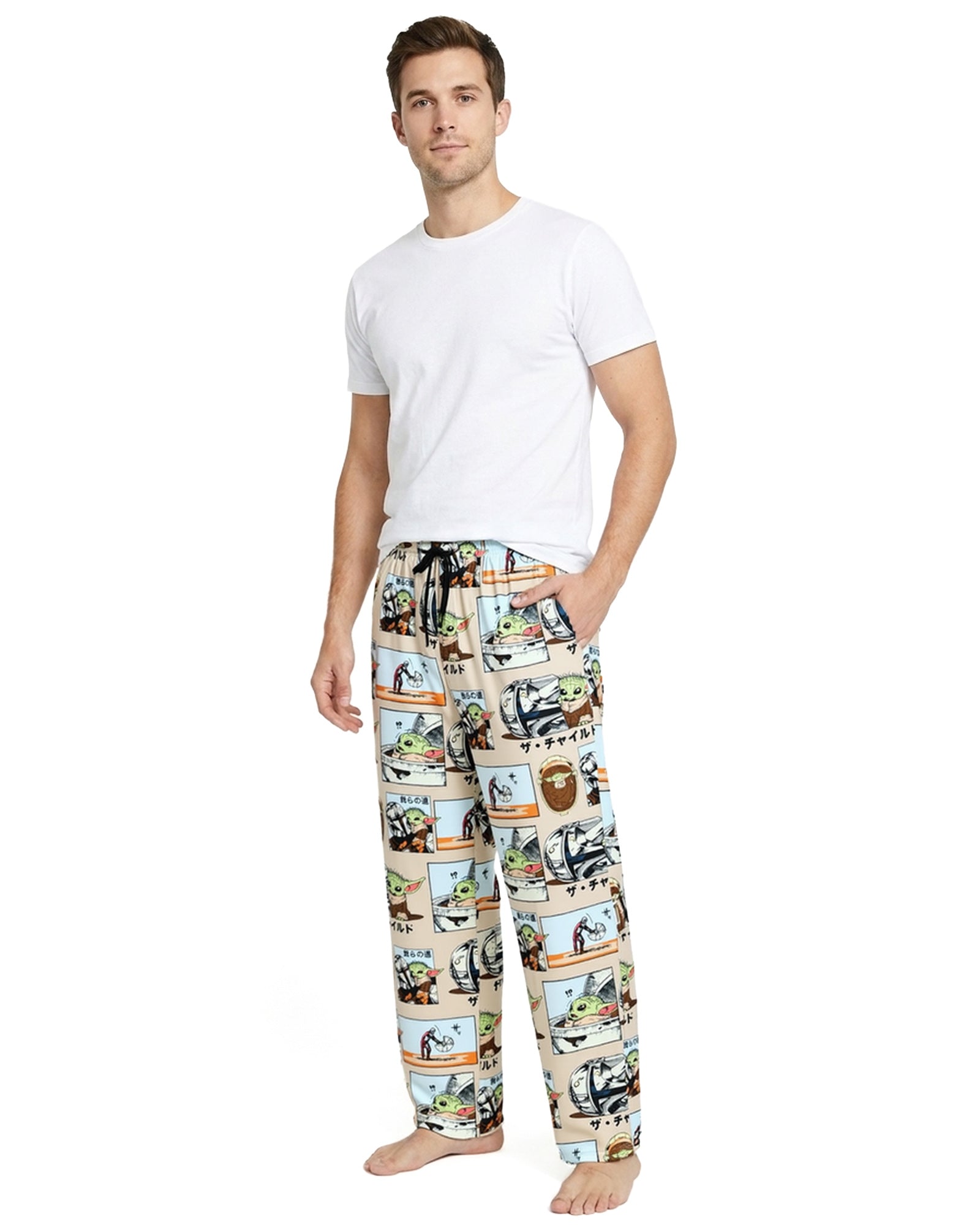 Disney Star Wars Pajama Pants The Mandalorian Grogu Comic Panel Sleepwear