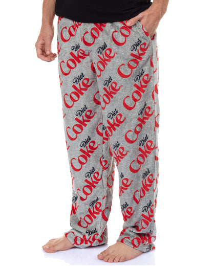 Coca-Cola Diet Coke Pajama Pants Men's AOP Logo Fleece Loungewear