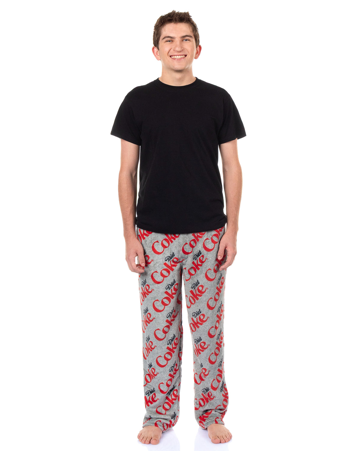 Coca-Cola Diet Coke Pajama Pants Men's AOP Logo Fleece Loungewear