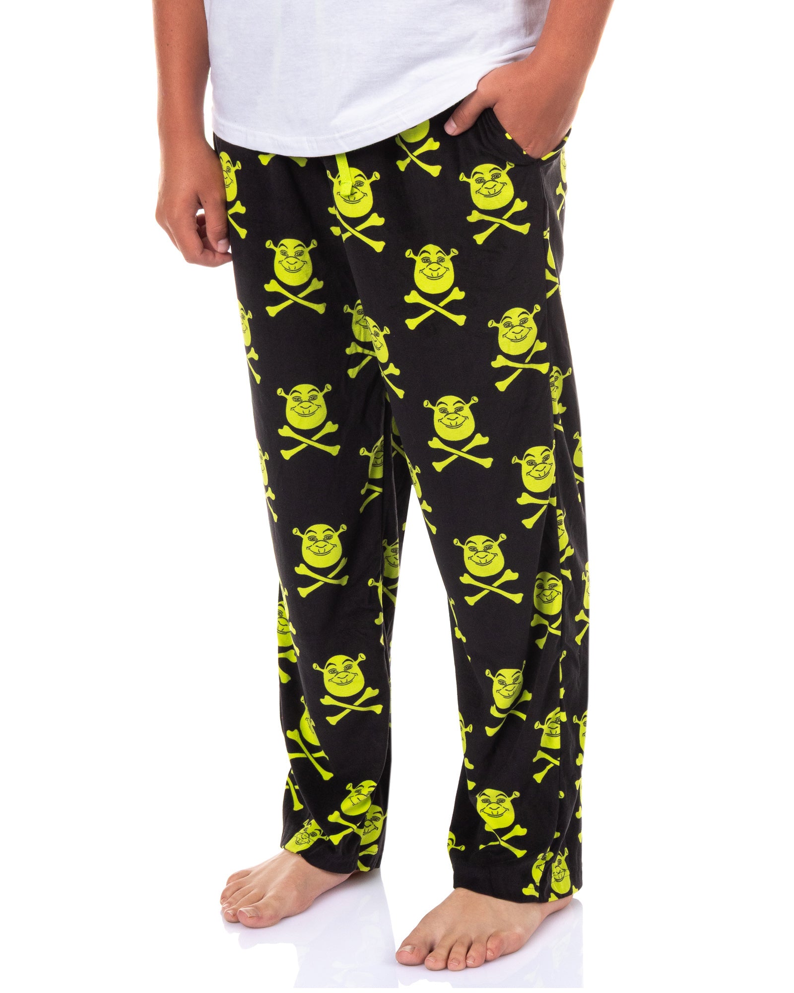 Shrek Pajamas Men's Crossbones Velour Lounge Pajama Bottom Pants
