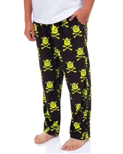 Shrek Pajamas Men's Crossbones Velour Lounge Pajama Bottom Pants