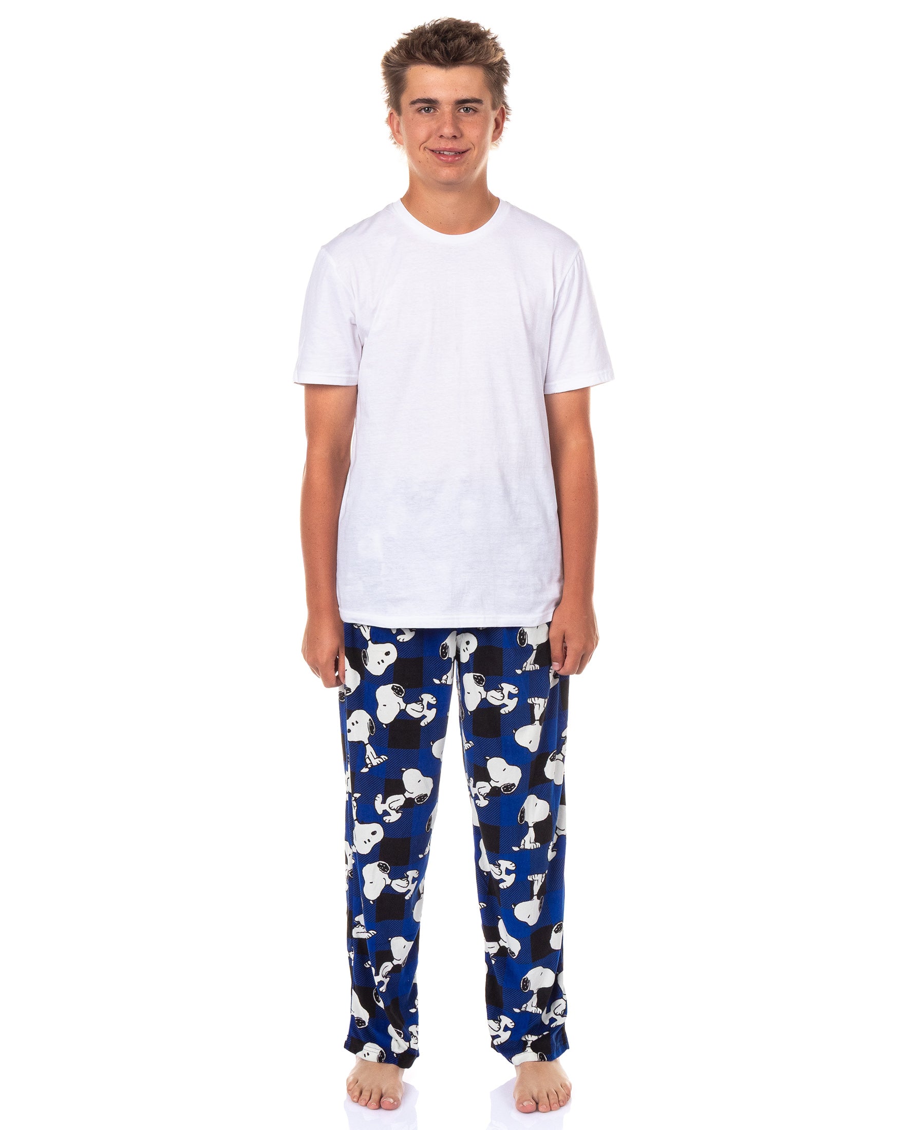 Peanuts Pajamas Men's Snoopy Buffalo Plaid Lounge Pajama Pants