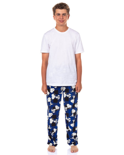 Peanuts Pajamas Men's Snoopy Buffalo Plaid Lounge Pajama Pants