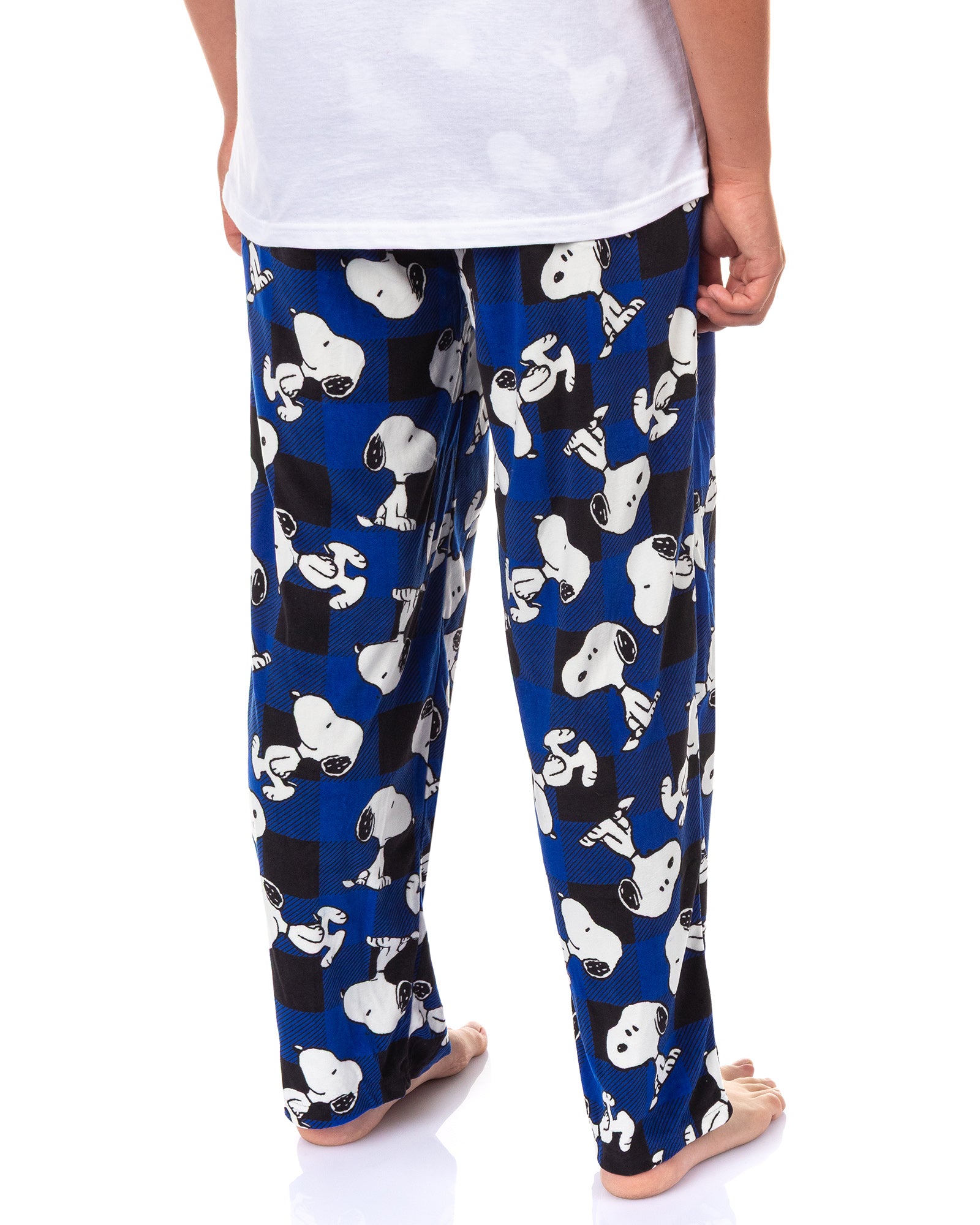 Peanuts Pajamas Men's Snoopy Buffalo Plaid Lounge Pajama Pants