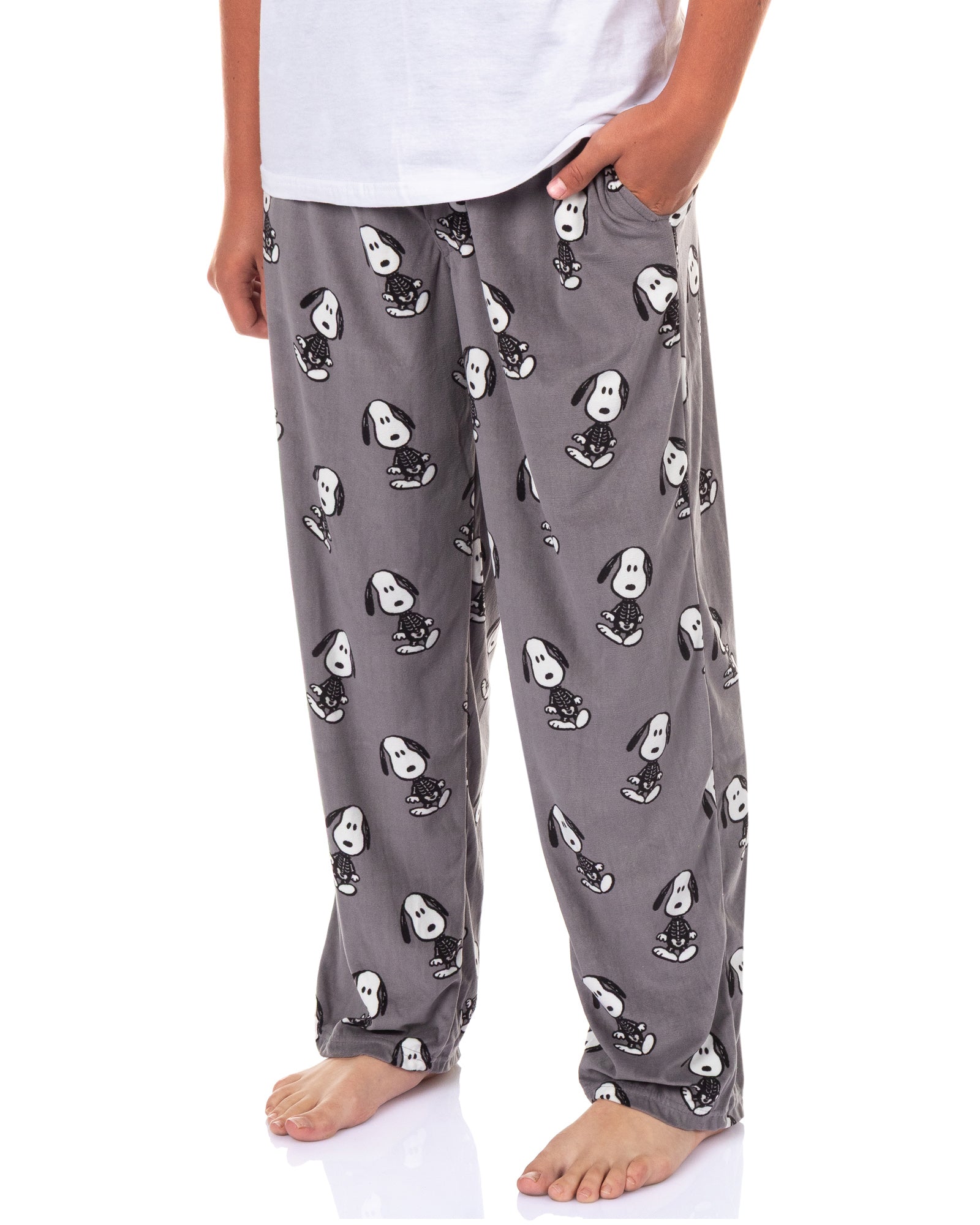 Peanuts Pajama Pants Men's Skeleton Snoopy Halloween Sleep Bottoms