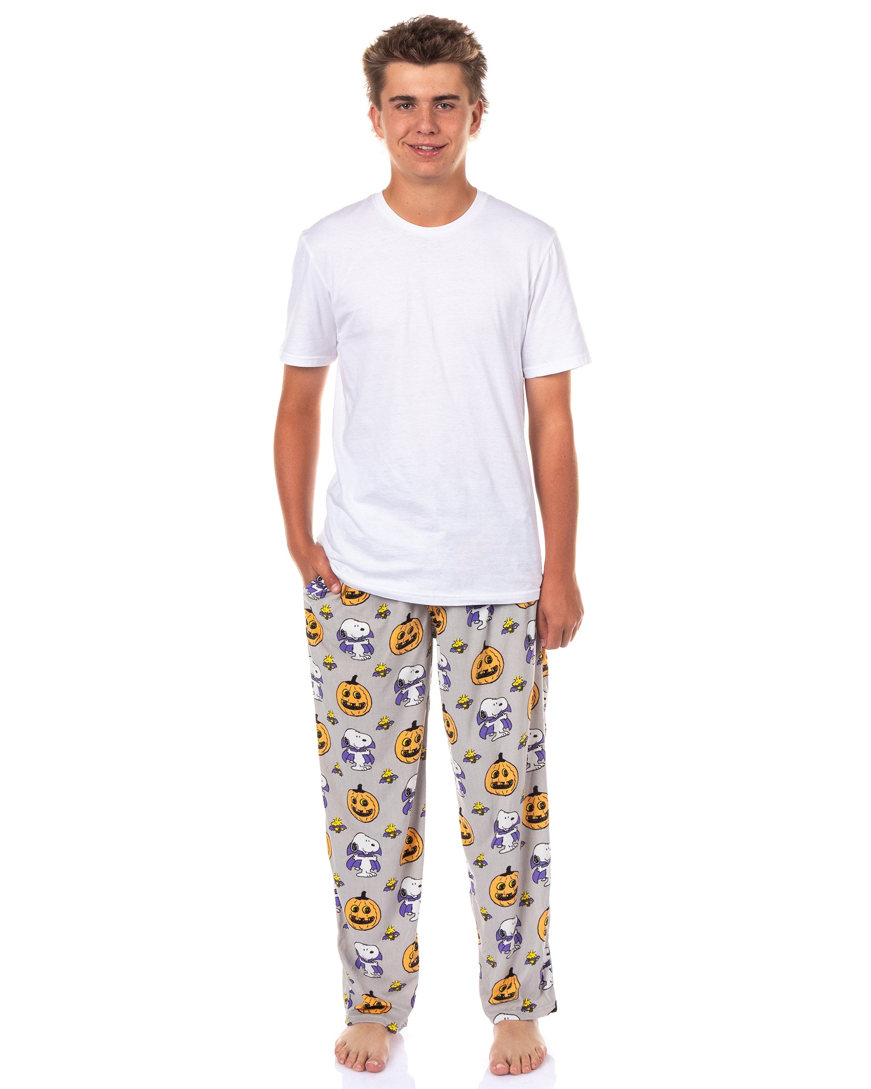 Peanuts Pajama Pants Men's Snoopy Woodstock Halloween Sleepwear