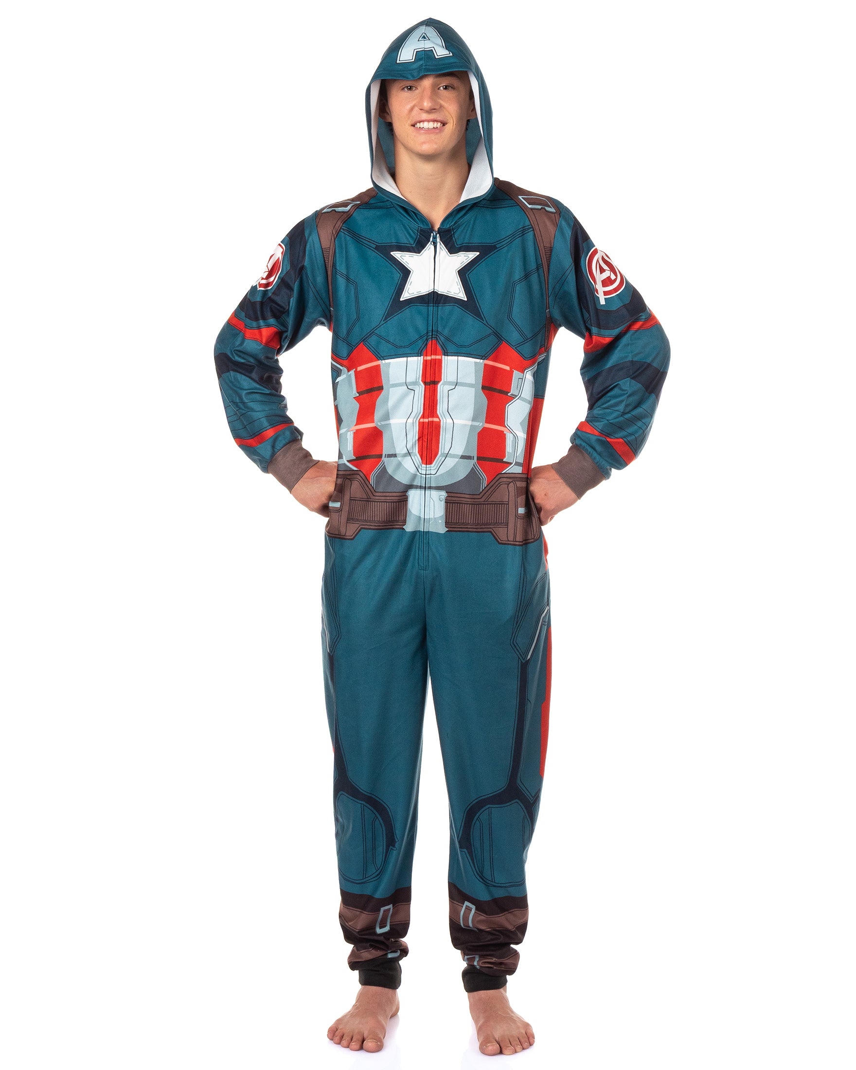 Marvel Captain America Union Suit Men's Cosplay Lounge Pajamas