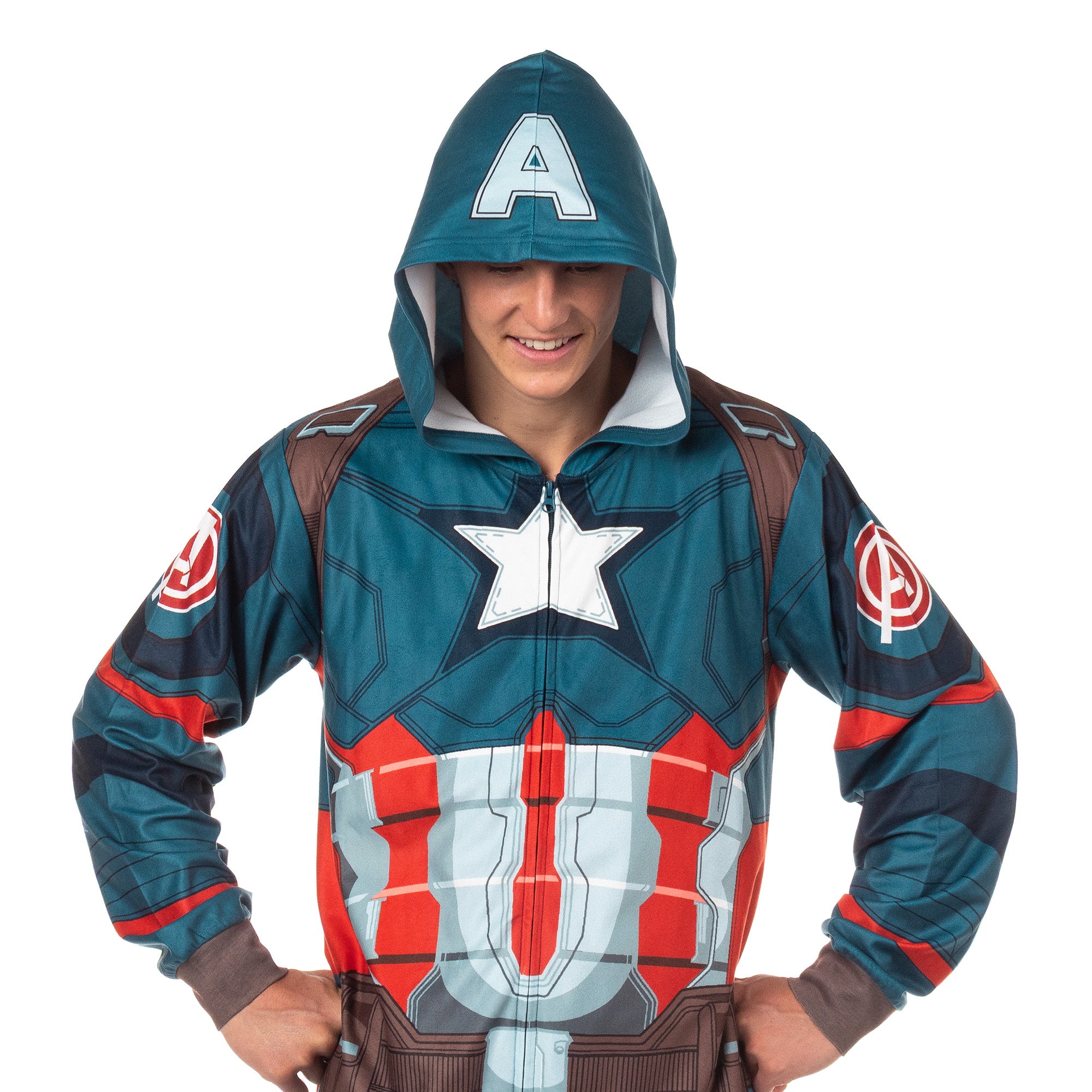 Marvel Captain America Union Suit Men's Cosplay Lounge Pajamas