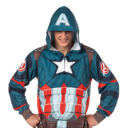 Marvel Captain America Union Suit Men's Cosplay Lounge Pajamas