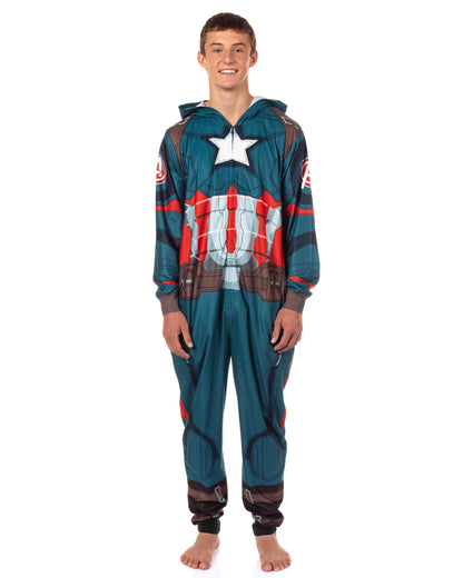 Marvel Captain America Union Suit Men's Cosplay Lounge Pajamas