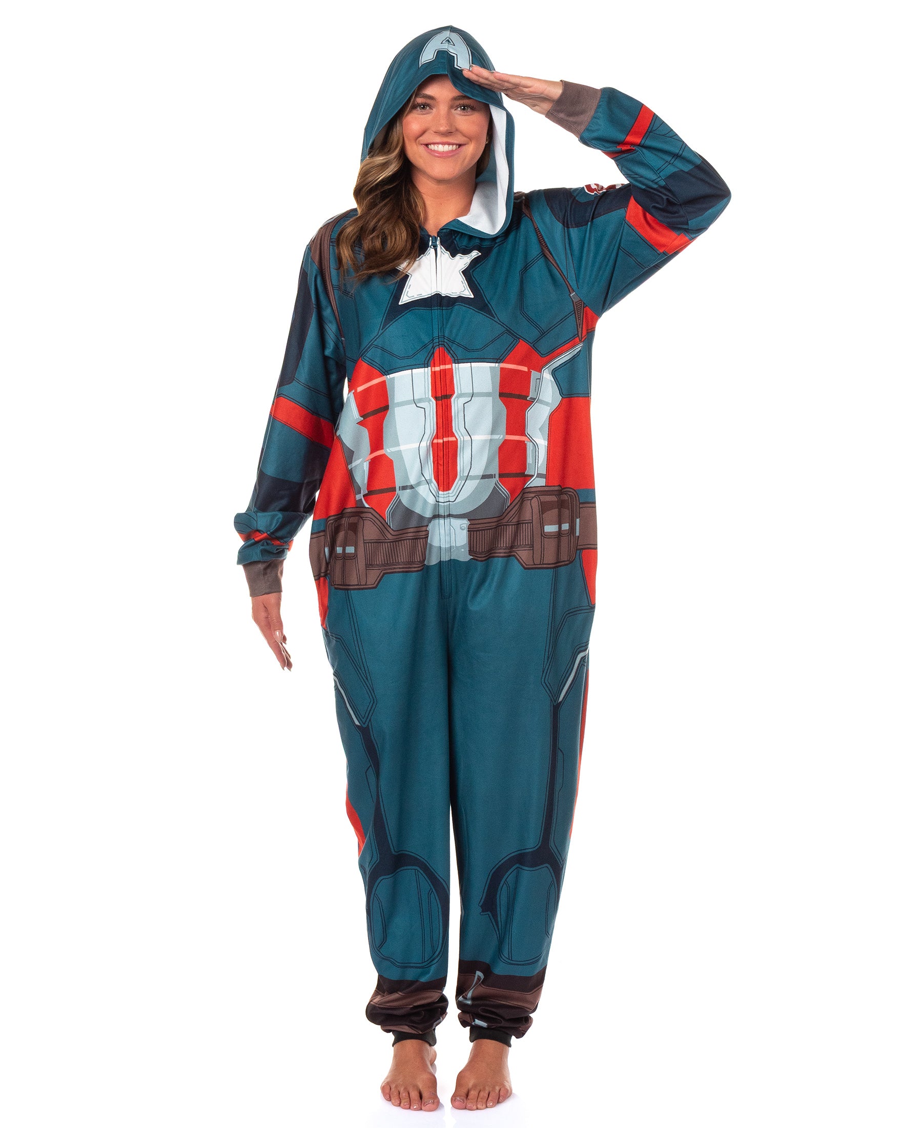 Marvel Captain America Union Suit Men's Cosplay Lounge Pajamas