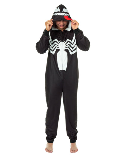 Marvel Venom Union Suit Men's Full Zip Cosplay Lounge Pajamas