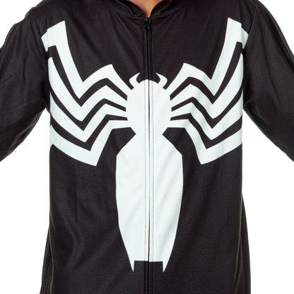 Marvel Venom Union Suit Men's Full Zip Cosplay Lounge Pajamas