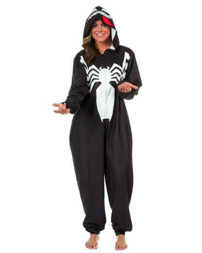 Marvel Venom Union Suit Men's Full Zip Cosplay Lounge Pajamas