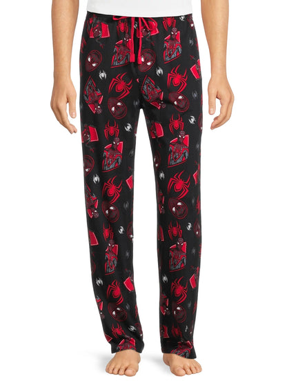 Marvel Spider-Man Men's Miles Morales Mask Allover Print Pajama Pants