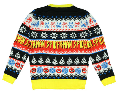 Marvel Men's Spider-Man Spidey Jump Adult Ugly Christmas Pullover Sweater