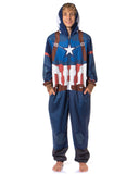 Marvel Men's Captain America Winter Soldier Hooded Union Suit Costume Pajama (XXS/XS)