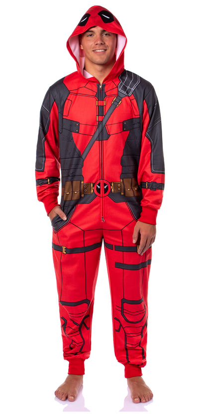 Marvel Men's Superhero Hooded Union Suit Costume Pajama