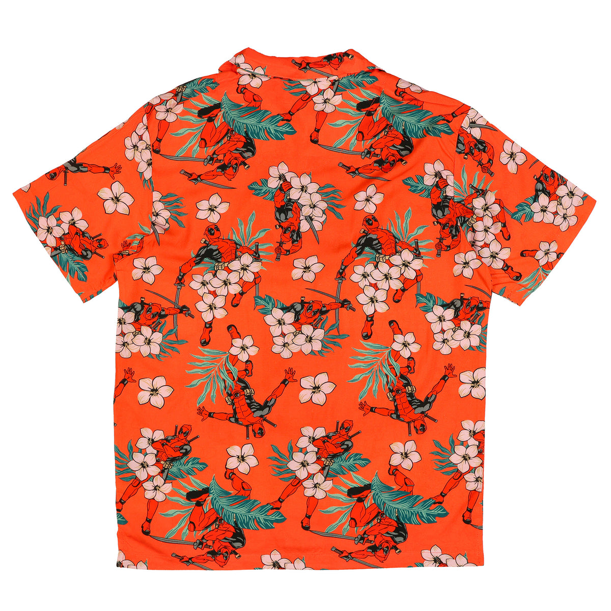 Marvel Comics Deadpool Hawaiian Shirt Men's Button Up Woven Top
