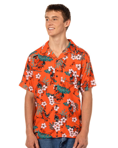 Marvel Comics Deadpool Hawaiian Shirt Men's Button Up Woven Top