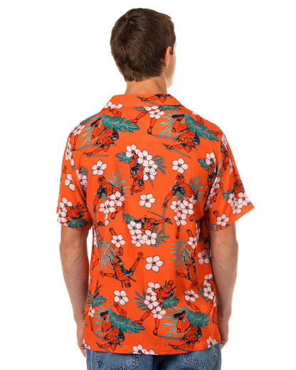 Marvel Comics Deadpool Hawaiian Shirt Men's Button Up Woven Top