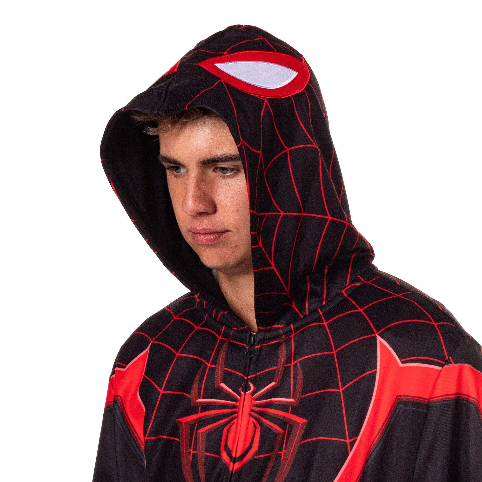 Spider-Man Hoodie Adult Miles Morales Costume Zip Up Sweatshirt