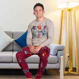 Marvel Men's Avengers Long Sleeve T-Shirt and Knit Pajama Pant Set