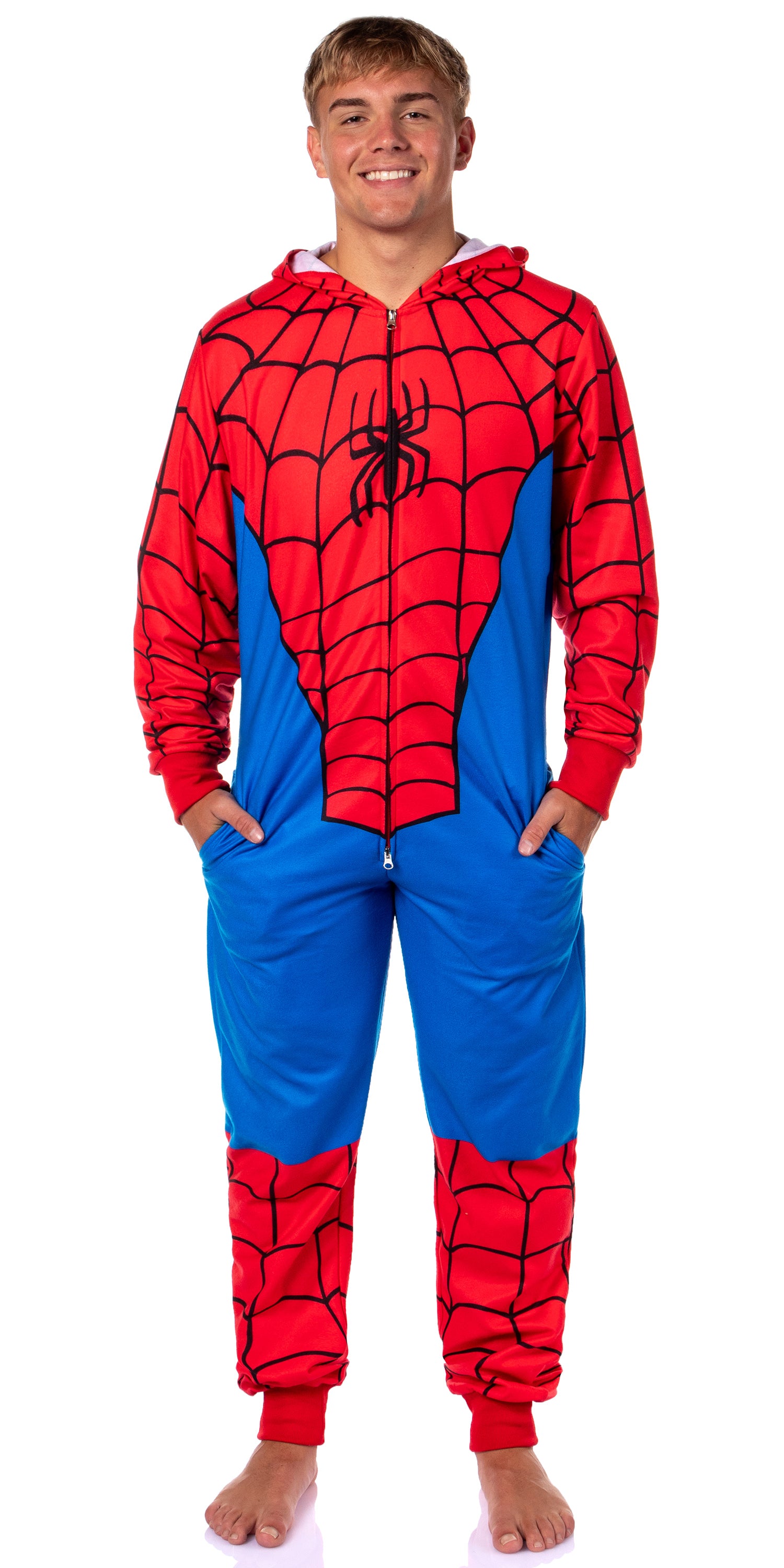 Marvel Men's Superhero Hooded Union Suit Costume Pajama