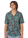 Minecraft Men's Diamond Steve Hawaiian Button Down Adult Short Sleeve Shirt