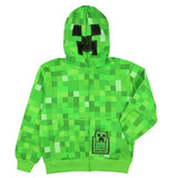 Minecraft Boys' I Am Creeper Allover Pixel Design Full-Zip Hoodie