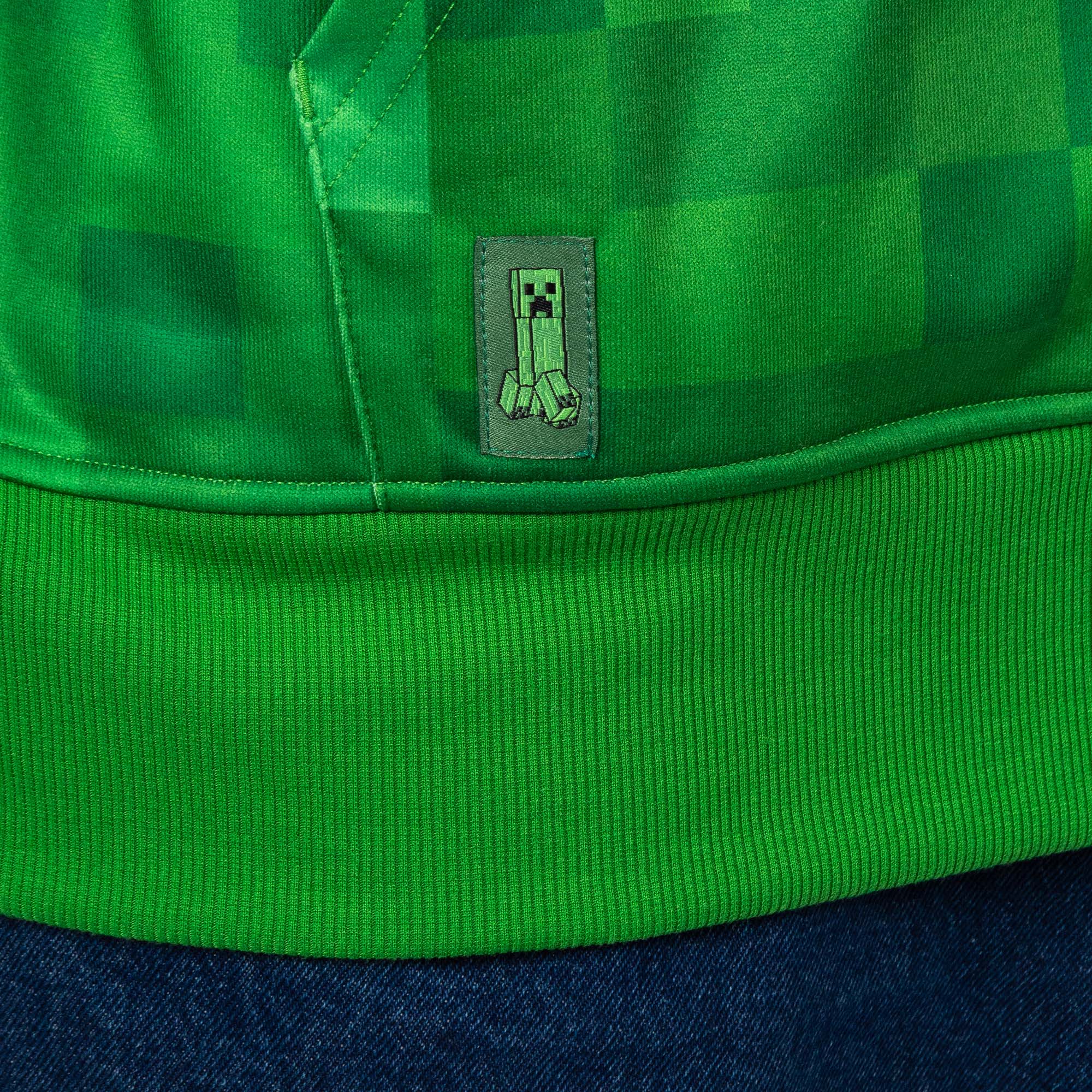 Minecraft Hoodie Men's Creeper Video Game Zip Up Costume Sweatshirt