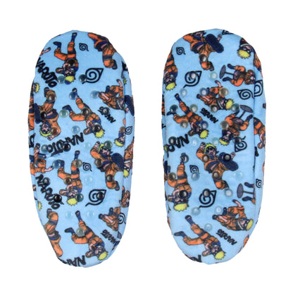 Naruto Shippuden Boys' Naruto Uzumaki Allover Design Plush-Lined Slippers