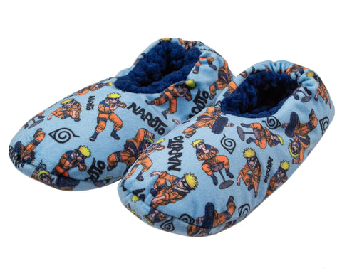 Naruto Shippuden Boys' Naruto Uzumaki Allover Design Plush-Lined Slippers