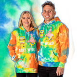 SpongeBob SquarePants Patrick SpongeBob Stay Weird Tie Dye Pullover Hoodie