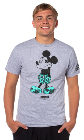 Neff Disney Men's Mickey Mouse Tropical Filled Character Design T-Shirt Adult