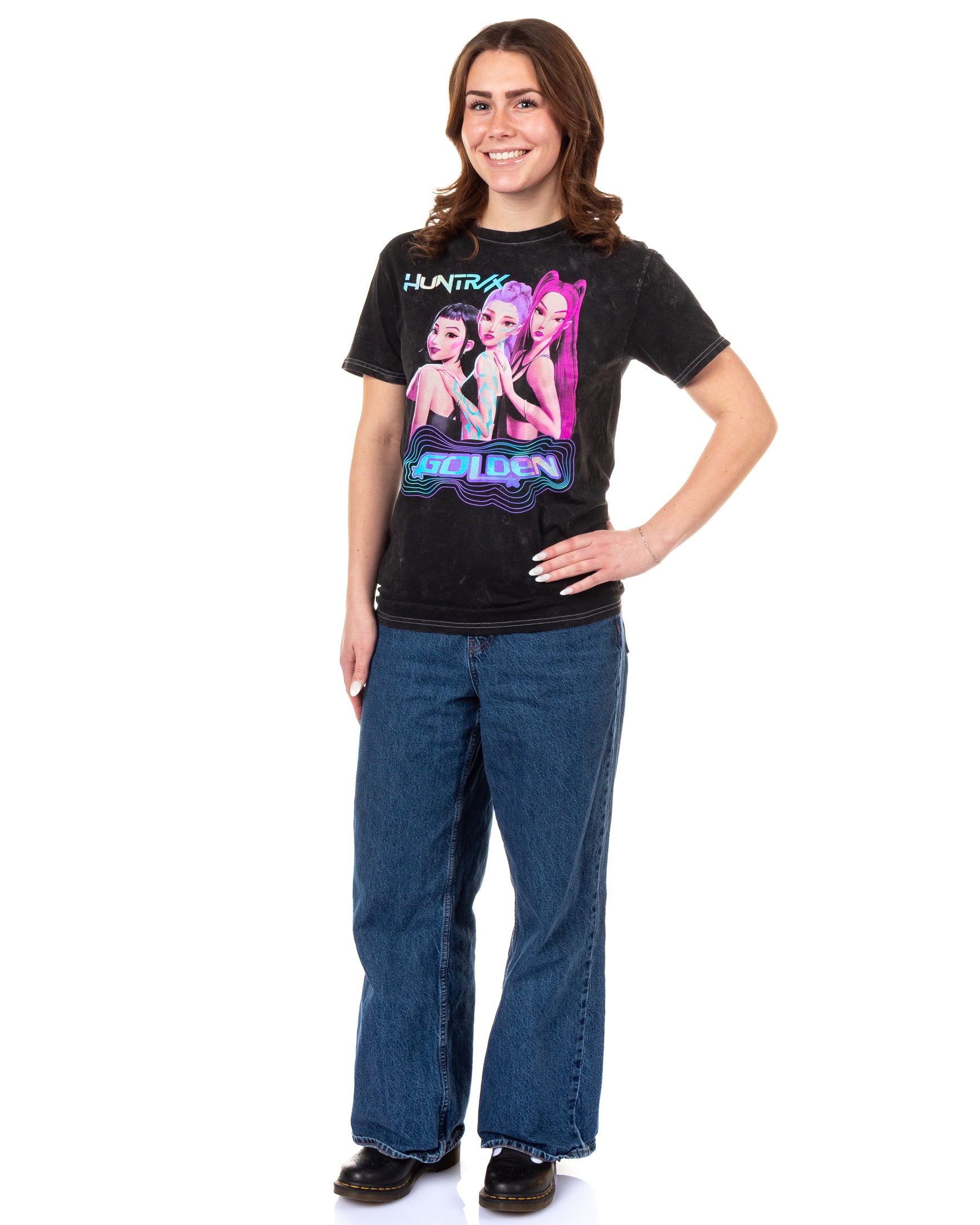 K-Pop Demon Hunters T-Shirt Junior Women's HUNTR/X Golden World Tour Tee
