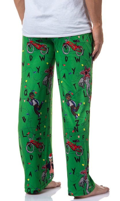 Stranger Things Men's Sketch Characters And Light Strings Pajama Pants