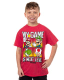 Super Mario Boys' My Game Is Next Level Character Boxes Graphic T-Shirt