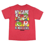 Super Mario Boys' My Game Is Next Level Character Boxes Graphic T-Shirt