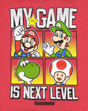 Super Mario Boys' My Game Is Next Level Character Boxes Graphic T-Shirt