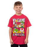 Super Mario Boys' My Game Is Next Level Character Boxes Graphic T-Shirt