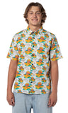 Neff Men's Hawaiian Duck AOP Adult Button-Down Short Sleeve T-Shirt